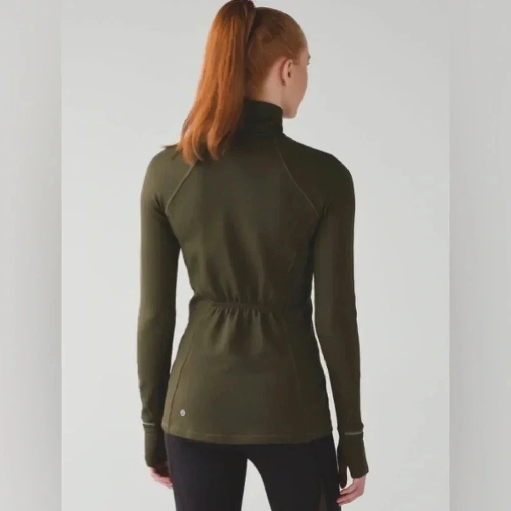 Lululemon Jacket Women’s 4 First Mile 1/2 Zip Military Green